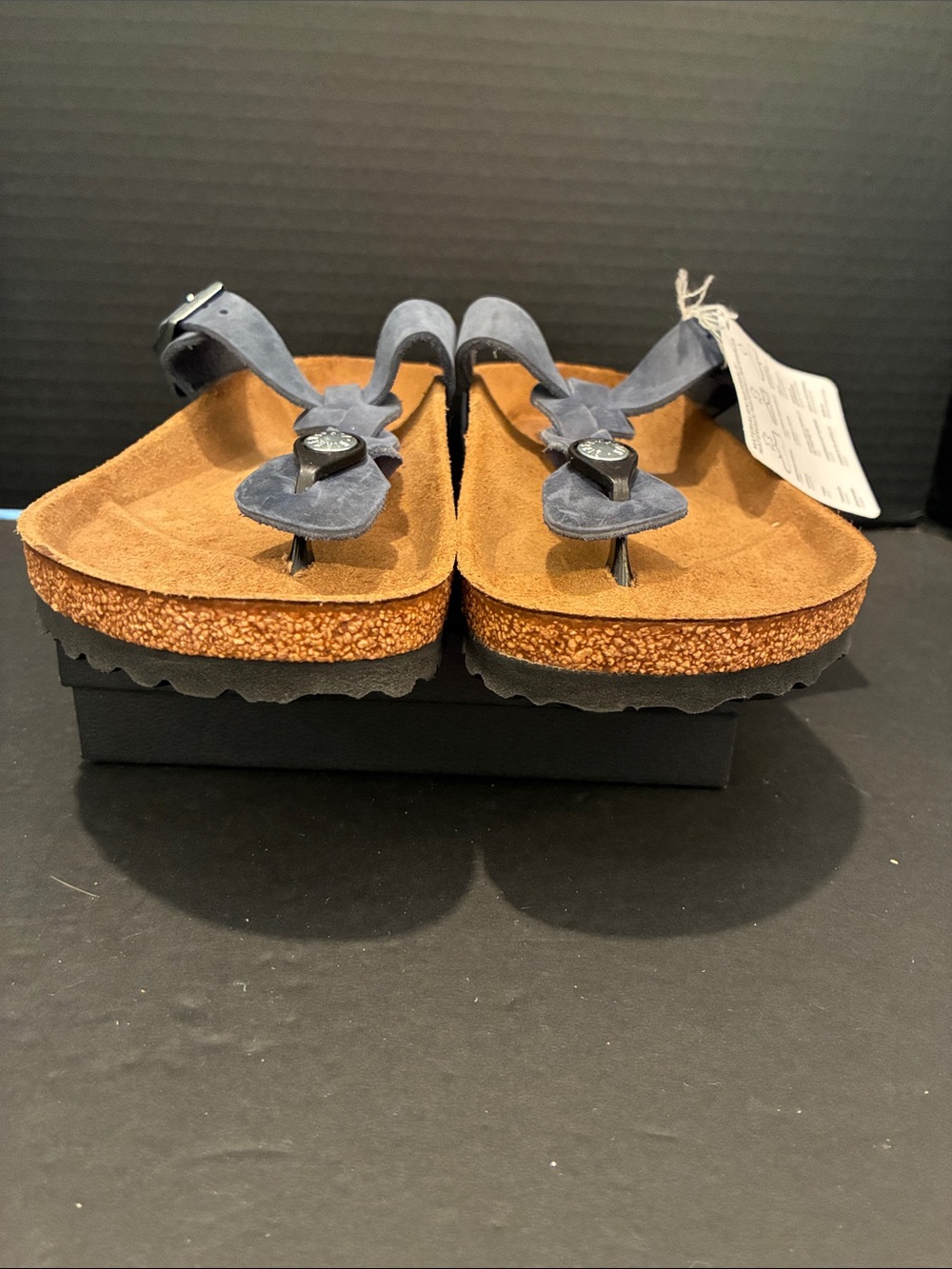 Birkenstock Women's Braided Gizeh Sandals in Navy Blue Suede Strapping. NWT - Picture 7 of 8